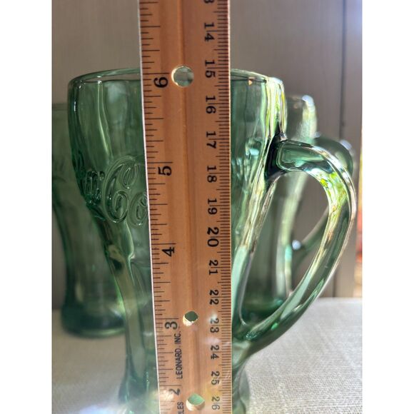2 Libbey Coca Cola Mug Green Glasses - Picture 10 of 10